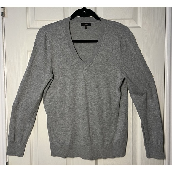 QUINCE Lightweight Cotton Cashmere Cardigan Sweater Set Gray Womens M Minimalist - Picture 4 of 16